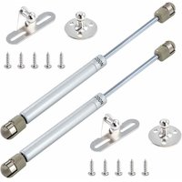Hydraulische Gasfederscharniere 200 N/20 kg mit Schrauben zum Anheben von Schranktüren, Küchenmöbel-Dämpferscharnier-Set mit 2 Stück (Silber) von LUCKY-88