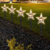 SWANEW LED Leuchtstäbe Sterne 5er Set Sterne Weihnachtsbeleuchtung Weihnachtsbaum LED Leuchtstäbe Sterne Lichterketten von LUCKY-88