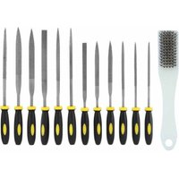 Set mit 13 Nadelfeilen, kleinen Holzfeilen und Raspeln – Diamantfeilenset mit Stahldraht-Reinigungsbürste für Holz-, Glas-, Metall- und Steinarbeiten von LUCKY-88