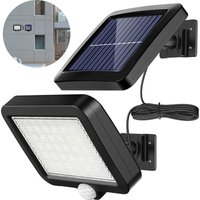 Solarleuchte für den Außenbereich, 56 LEDs, Bewegungsmelder, wasserdicht (IP65), 120° Abstrahlwinkel, Solar-Gartenwandleuchte mit Kabel von LUCKY-88