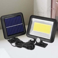 Solarstrahler mit 100 LEDs, XVZ Solarleuchten mit Bewegungsmelder, IP65 wasserdicht, Solar-Terrassenwandleuchte mit 5 m Kabel [Energieklasse A+++] von LUCKY-88