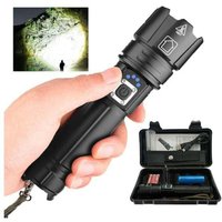 Superhelle LED-Taschenlampe P70 30000/100000 Lumen, wiederaufladbare LED-Taschenlampe XHP70.2, taktische Taschenlampe mit Holster, leistungsstarke von LUCKY-88