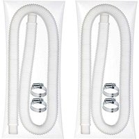 Universeller flexibler Poolschlauch – Ersatzschlauch für Aufstellpools – 2 flexible Filterpumpenschläuche mit 4 Metallklemmen (Durchmesser: 32 mm, Universeller flexibler Poolschlauch – Ersatzschlauch für Aufstellpools – 2 flexible Filterpumpenschläuche mit 4 Metallklemmen (Durchmesser: 32 mm, von LUCKY-88
