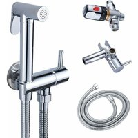 WC-Bidet-Sprühset mit Thermostatmischer und Handbrause für Intimhygiene, verbrühungssicheres, verchromtes Messing-WC-Bidet-Sprühset von LUCKY-88