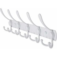 Wandgarderobe – 5 Haken, robust, Edelstahl, Metallgarderobe für Mäntel, Hüte, Handtücher, Handtaschen, Kleider, Badezimmereingang, Weiß Wandgarderobe – 5 Haken, robust, Edelstahl, Metallgarderobe für Mäntel, Hüte, Handtücher, Handtaschen, Kleider, Badezimmereingang, Weiß von LUCKY-88