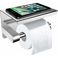 Wandmontierter Toilettenpapierhalter mit Ablage, selbstklebender Rollenhalter aus Edelstahl, Toilettenpapierhalter mit Ablagefläche für Toilette, von LUCKY-88