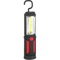 Wiederaufladbare LED-Taschenlampe mit USB-Anschluss und Magnetfuß, 500 lm, 3 W LED-Lampe für Auto, Garage, Werkstatt, Camping, Heimwerken (Rot) von LUCKY-88