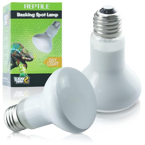 LUCKY HERP Reptilien Wärmelampe 50W-2er-Pack, Wärmelampe Terrarium Schildkröten Basking Spot, E27 Heizlampe für Reptilien，Schildkröten, Hühner, Bartagamen, Hunde von LUCKY HERP