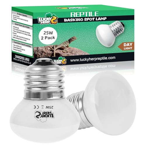 LUCKY HERP Basking Spot Wärmelampe, Reptilien Wärmelampe Terrarium 25W 2 Stück, E27 Terrarium Heizung Lampe für Reptilien, Schildkröten, Chamäleons, Eidechsen LUCKY HERP Basking Spot Wärmelampe, Reptilien Wärmelampe Terrarium 25W 2 Stück, E27 Terrarium Heizung Lampe für Reptilien, Schildkröten, Chamäleons, Eidechsen von LUCKY HERP
