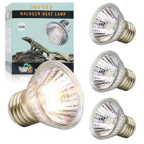 LUCKY HERP Reptilien Terrarium Wärmelampe 50W 4stück, UVA UVB Halogen Schildkröten Wärmelampe, E27 UVB Basking Spot Lampe für Schildkröte, Bartagamen, Eidechsen, Schlangen LUCKY HERP Reptilien Terrarium Wärmelampe 50W 4stück, UVA UVB Halogen Schildkröten Wärmelampe, E27 UVB Basking Spot Lampe für Schildkröte, Bartagamen, Eidechsen, Schlangen von LUCKY HERP