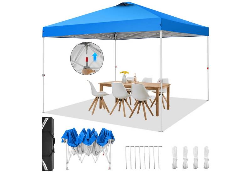 LUCKZON Pavillon,3x3m Pop-up Faltpavillion, Wasserdicht und UV-Schutz 50+, mit 0 Seitenteilen, One Push Pavillonzelt, Oben mit Belüftungsloch von LUCKZON