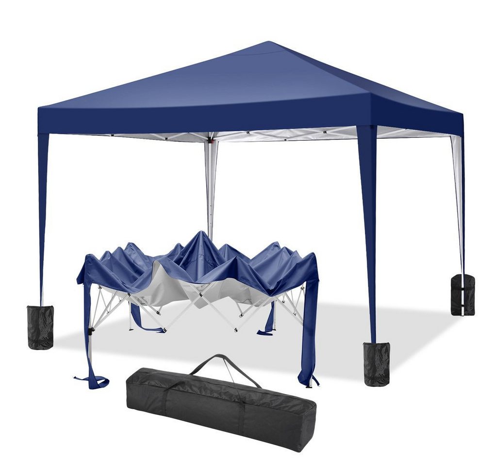 LUCKZON Faltpavillon 3x3m, Pavillion UV-Schutz 50+, Wasserdicht, inkl .Tasche, 4 Sandsack, mit 0 Seitenteilen, LxBxH:300x300x253 cm von LUCKZON