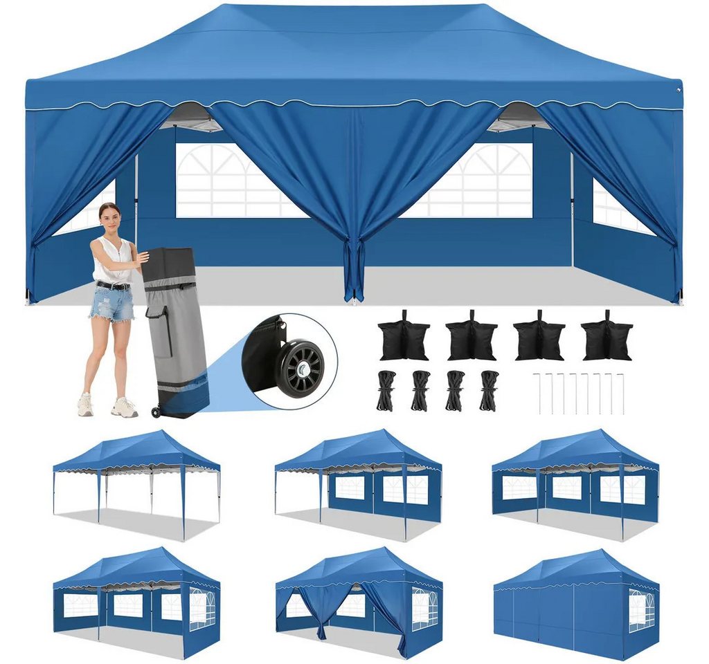 LUCKZON Pavillon Gartenzelt, Wasserdicht UV-Schutz 50+ Partyzelt mit Spitzenbordüre, mit 4 Seitenteilen, mit 6 Seitenteilen und 2 Eingängen, für Garten Terrasse Feier Party LUCKZON Pavillon Gartenzelt, Wasserdicht UV-Schutz 50+ Partyzelt mit Spitzenbordüre, mit 4 Seitenteilen, mit 6 Seitenteilen und 2 Eingängen, für Garten Terrasse Feier Party von LUCKZON