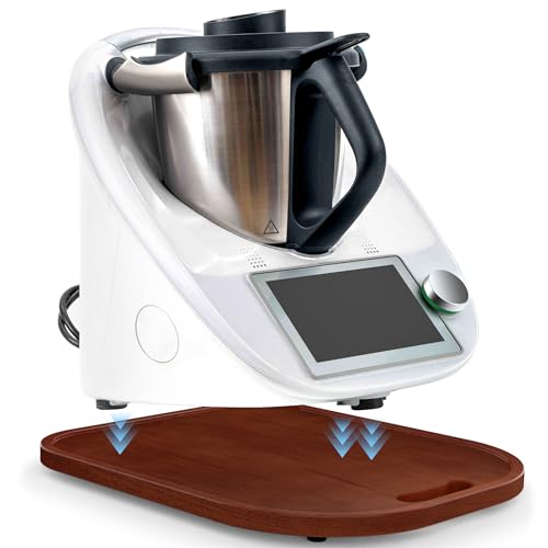 LUCMO Gleitbrett für den Thermomix TM5 TM6 Rollbrett Slider müheloses Verschieben,Dunkle Holzfarbe von LUCMO