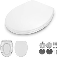 Lucn - wc Sitz in ovaler Form wc Deckel mit Absenkautomatik weiß mit Schnellverschluss Befestigung an der Oberseite um 360° Verstellbare Scharniere von LUCN