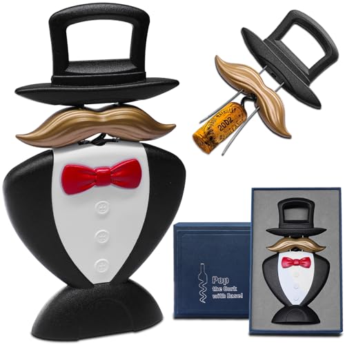 LUCYLANKER Professioneller Weinflaschenöffner, 3 in 1 Ah So multifunktionaler Flaschenöffner mit Bierflaschenöffner, Flaschenöffner für Weinkenner, Geschenk für Weinliebhabe (Gentleman) von LUCYLANKER