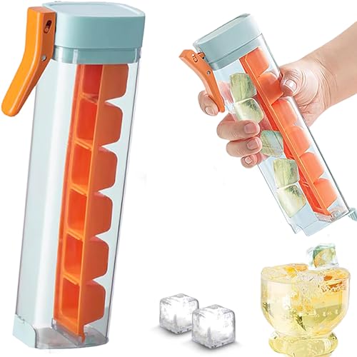 LUCYLANKER Sechs Quadratische EiswüRfelformen, Tragbare EiswüRfelform, Leicht zu LöSende EiswüRfel, Leicht zu Entfernen Zum Reinigen, Bpa-Frei, Geeignet FüR Partys, Cocktails, Whiskey (Orange) von LUCYLANKER