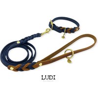 Halsband Und Leine | Inkl. Personalisierung Name + Handynummer Set "Side By Side" von LUDIHandmadeShop