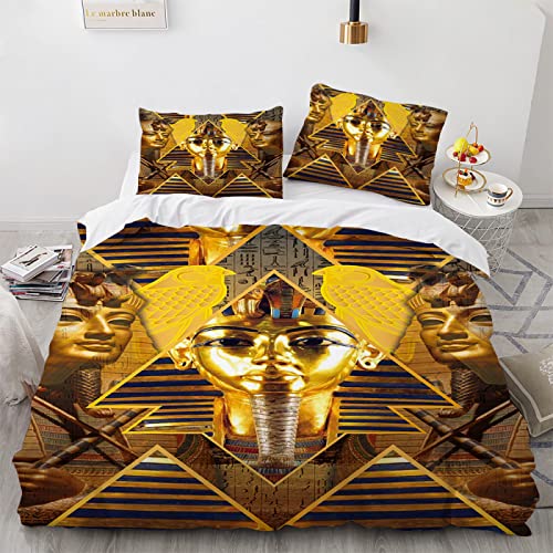 Bettbettwäsche 3Teiligwäsche Leinen Ägypten Bettwäsche 155X220 cm Mikrofaser Bettwäsche Set 155X220 Schnell Trocknend Und Kein Bügeln + 2 Kissenbezüge 80X80Cm von LUDVIK