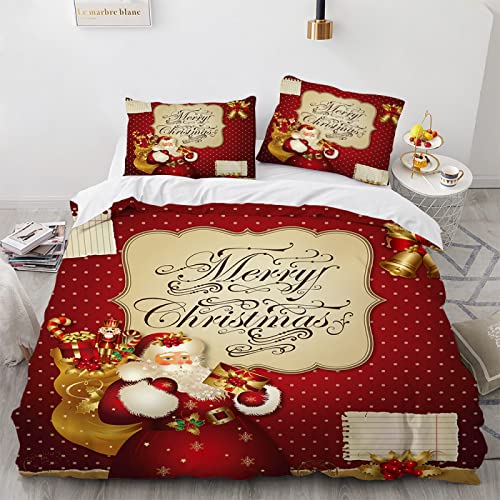 Bettwäsche Kinder 155 X 220 Mikrofaser 155X220 Cm Bettwäsche Weihnachten Weihnachts Wintermotiv Weihnachtsmotiv Santa Sommerbettwäsche Schnell Trocknend Und Kein Bügeln + 2 Kissenbezüge 80X80Cm von LUDVIK