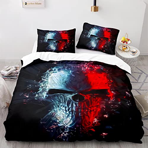 LUDVIK 135X200 cm Bettwäsche Totenkopf Skull Schädel Bettwäsche Set 135X200 Mikrofaser Bettdeckenbezug Schnell Trocknend Und Kein Bügeln + 2 Kissenbezüge 80X80Cm LUDVIK 135X200 cm Bettwäsche Totenkopf Skull Schädel Bettwäsche Set 135X200 Mikrofaser Bettdeckenbezug Schnell Trocknend Und Kein Bügeln + 2 Kissenbezüge 80X80Cm von LUDVIK