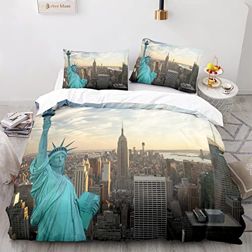 LUDVIK Bettwäsche 155X220 cm New York Sommerbettwäsche + 2 Kissenbezüge 80X80Cm Mikrofaser 3 Teilige Bettwäsche 155X220 Schnell Trocknend Und Kein Bügeln LUDVIK Bettwäsche 155X220 cm New York Sommerbettwäsche + 2 Kissenbezüge 80X80Cm Mikrofaser 3 Teilige Bettwäsche 155X220 Schnell Trocknend Und Kein Bügeln von LUDVIK