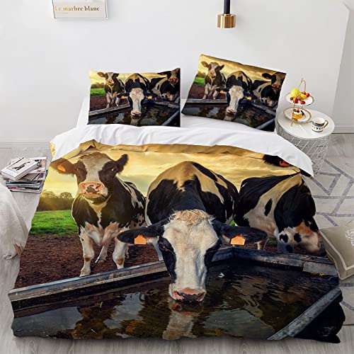 LUDVIK Kuh Rinder Duvet Cover 240X260 Bettwäsche Mikrofaser BettwäSche Schnell Trocknend Und Kein Bügeln 240X260 cm + 2 Kissenbezüge 80X80Cm LUDVIK Kuh Rinder Duvet Cover 240X260 Bettwäsche Mikrofaser BettwäSche Schnell Trocknend Und Kein Bügeln 240X260 cm + 2 Kissenbezüge 80X80Cm von LUDVIK