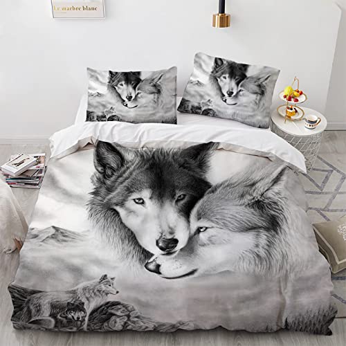 LUDVIK Mikrofaser Duvet Cover Sets Schnell Trocknend Und Kein Bügeln Bettwäsche Wolf Wölfe Tiere + 2 Kissenbezüge 80X80Cm 3 Teilige Bettwäsche 135X200 135X200 cm LUDVIK Mikrofaser Duvet Cover Sets Schnell Trocknend Und Kein Bügeln Bettwäsche Wolf Wölfe Tiere + 2 Kissenbezüge 80X80Cm 3 Teilige Bettwäsche 135X200 135X200 cm von LUDVIK