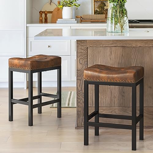 LUE BONA 2er Set Barhocker mit Fußstütze, 61 cm hoch, gepolsterter Sitz 8,5 cm, Robuster Metallrahmen, Küchenhocker & Barstuhl für Wohnzimmer, Bartisch, Restaurant, Stabile Hocker LUE BONA 2er Set Barhocker mit Fußstütze, 61 cm hoch, gepolsterter Sitz 8,5 cm, Robuster Metallrahmen, Küchenhocker & Barstuhl für Wohnzimmer, Bartisch, Restaurant, Stabile Hocker von LUE BONA