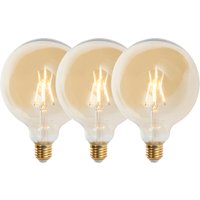 Set mit 3 E27 dimmbaren LED-Lampen G125 Gold 5W 450 lm 2200K von LUEDD