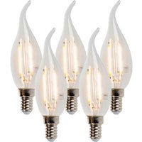 Set mit 5 dimmbaren E14-LED-Kerzenlampen mit Filamentspitze, 250 lm, 2700 K von LUEDD