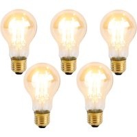 Luedd - 5er Set E27 3-Stufen dimmbar LED-Leuchtmittel A60 Goldline 5W 530lm 2200K von LUEDD