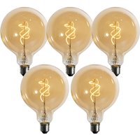 5er-Set E27 Dimmbare LED-Glühbirnen Spiralfilament Gold G125 4W 270 lm 2200K von LUEDD