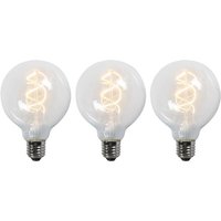 Set mit 3 E27-LED-Glühfadenlampen G95 klar 5W 400 lm 2200K von LUEDD