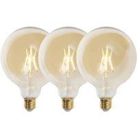 Set mit 3 E27 dimmbaren LED-Lampen G125 Gold 5W 450 lm 2200K von LUEDD
