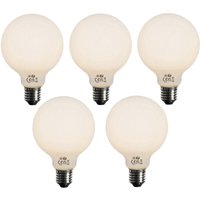 Set mit 5 E27 3-Stufen dimmbare LED-Glühbirne Opal G95 4W 450lm 3000K von LUEDD