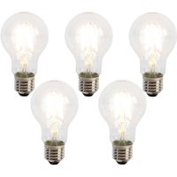 Luedd - Set mit 5 E27 led Filament Glühbirnen A60 Dämmerungssensor 4W 470lm 2700K von LUEDD