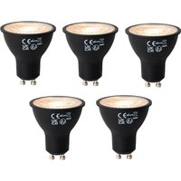Set mit 5 GU10 3-Stufen-Dimmbaren LED-Glühbirnen Schwarz 6W 4300 lm 2000 - 6000K von LUEDD