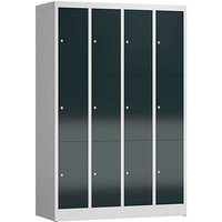ClassiX Schließfachschrank anthrazit, lichtgrau X-520348, 12 Schließfächer 118,5 x 50,0 x 180,0 cm von ClassiX