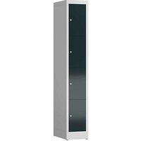 ClassiX Schließfachschrank anthrazit, lichtgrau X-520418, 4 Schließfächer 31,0 x 50,0 x 180,0 cm von ClassiX