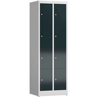 ClassiX Schließfachschrank anthrazit, lichtgrau X-520428, 8 Schließfächer 59,0 x 50,0 x 180,0 cm von ClassiX