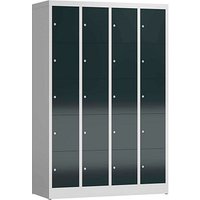 ClassiX Schließfachschrank anthrazit, lichtgrau X-520548, 20 Schließfächer 118,5 x 50,0 x 180,0 cm von ClassiX