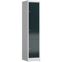 ClassiX Schließfachschrank anthrazit, lichtgrau X-523318, 3 Schließfächer 41,5 x 50,0 x 180,0 cm von ClassiX