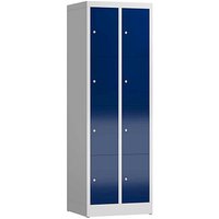 ClassiX Schließfachschrank enzianblau, lichtgrau X-520421, 8 Schließfächer 59,0 x 50,0 x 180,0 cm von ClassiX