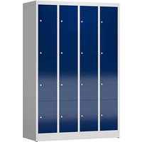 ClassiX Schließfachschrank enzianblau, lichtgrau X-520441, 16 Schließfächer 118,5 x 50,0 x 180,0 cm von ClassiX