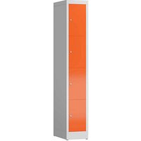 ClassiX Schließfachschrank feuerrot, lichtgrau X-520414, 4 Schließfächer 31,0 x 50,0 x 180,0 cm von ClassiX