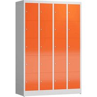 ClassiX Schließfachschrank feuerrot, lichtgrau X-520544, 20 Schließfächer 118,5 x 50,0 x 180,0 cm von ClassiX