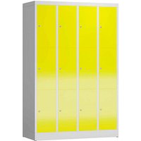 ClassiX Schließfachschrank lichtgrau, zinkgelb X-520346, 12 Schließfächer 118,5 x 50,0 x 180,0 cm von ClassiX