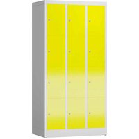 ClassiX Schließfachschrank lichtgrau, zinkgelb X-520436, 12 Schließfächer 87,0 x 50,0 x 180,0 cm von ClassiX