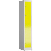 ClassiX Schließfachschrank lichtgrau, zinkgelb X-520516, 5 Schließfächer 31,0 x 50,0 x 180,0 cm von ClassiX